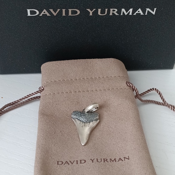David Yurman Sterling Silver Shark Tooth Pendant Amulet for Men